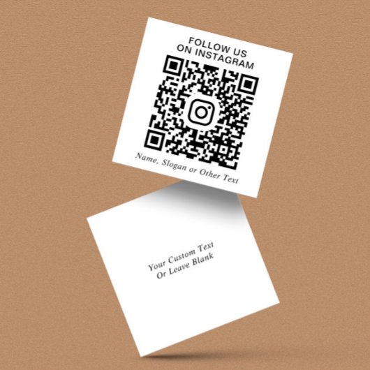 Carte De Visite Carré Instagram QR Code Promotionnel