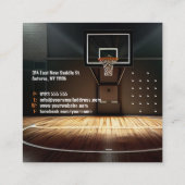 Carte De Visite Carré Instructeur de basket-ball | Coach | Formateur (Dos)