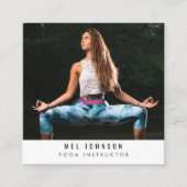 Carte De Visite Carré Instructeur de fitness Yoga moderne QR Code (Devant)