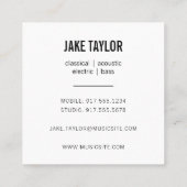 Carte De Visite Carré Instructeur de guitare noire et rouge cool (Dos)