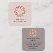 Carte De Visite Carré Instructeur de méditation de Yoga Lotus Flower (Devant / Derrière)