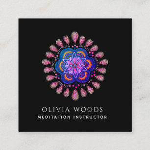 Carte De Visite Carré Instructeur de méditation Mandala