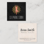 Carte De Visite Carré Instructeur de méditation Yoga | Mandala (Devant / Derrière)