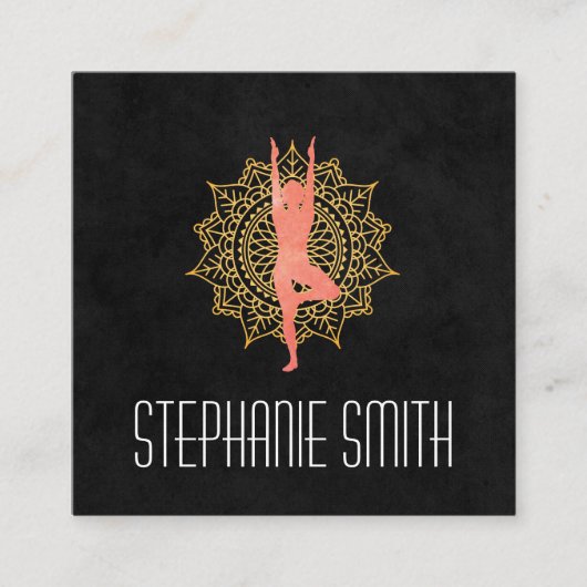 Carte De Visite Carré Instructeur de méditation Yoga | Mandala (Devant)