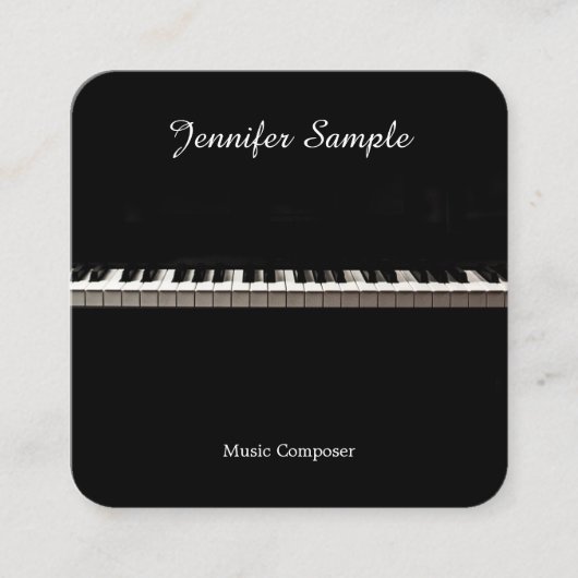 Carte De Visite Carré Instructeur de musique Élégant Modèle moderne (Devant)