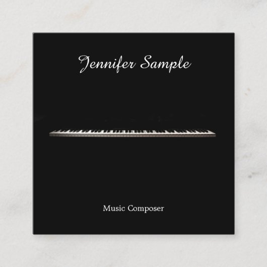 Carte De Visite Carré Instructeur de musique enseignant Élégant Modèle m (Devant)