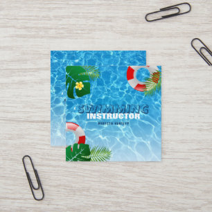 Carte De Visite Carré Instructeur de natation