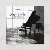 Carte De Visite Carré Instructeur de piano (Devant)