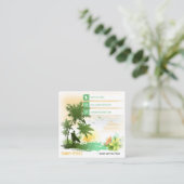 Carte De Visite Carré Instructeur de surf | Vacances actives Surfboard (Debout devant)