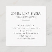 Carte De Visite Carré Instructeur de Yoga Boho Arch Crescent Céleste Lun (Dos)