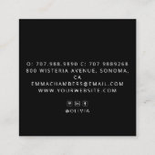 Carte De Visite Carré Instructeur de Yoga Boho Floral Mandala (Dos)