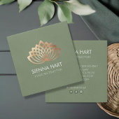 Carte De Visite Carré Instructeur de Yoga Gold Lotus