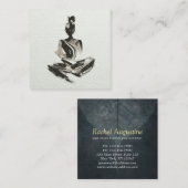 Carte De Visite Carré Instructeur de Yoga Lotus Méditation Pose Brosse (Devant / Derrière)