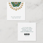 Carte De Visite Carré Instructeur de Yoga Mandala (Devant / Derrière)