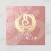 Carte De Visite Carré Instructeur de Yoga méditation d'or en argent Pose (Devant)