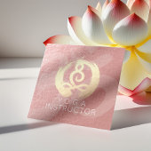Carte De Visite Carré Instructeur de Yoga méditation d'or en argent Pose