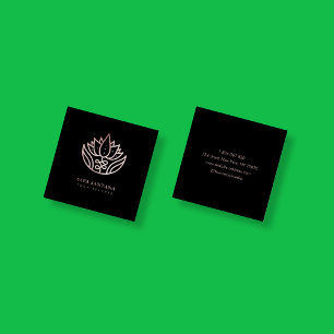 Carte De Visite Carré Instructeur de Yoga Rose Parties scintillant or Lo