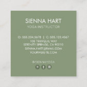 Carte De Visite Carré Instructeur de Yoga Sage Lotus (Dos)