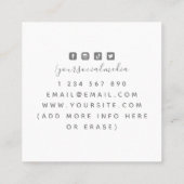 Carte De Visite Carré Instructeur de Yoga Yogi & Pose d'aigle Élégant (Dos)