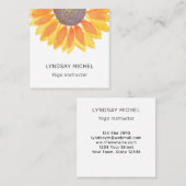 Carte De Visite Carré Instructeur minimal de Yoga de tournesol (Devant / Derrière)