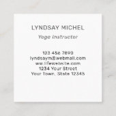 Carte De Visite Carré Instructeur minimal de Yoga de tournesol (Dos)