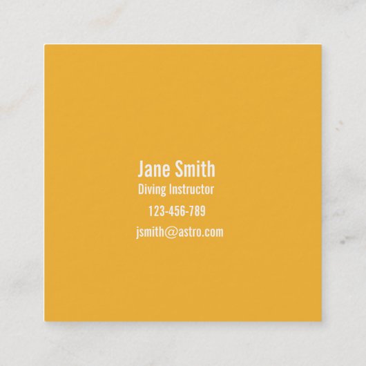 Carte De Visite Carré Instructeur plongée sous-marine (Dos)