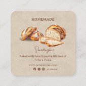 Carte De Visite Carré Instruction Rustique faite maison pour le pain de (Dos)