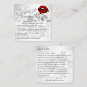 Carte De Visite Carré Instructions d'application Red Polka Dot Lips (Devant / Derrière)