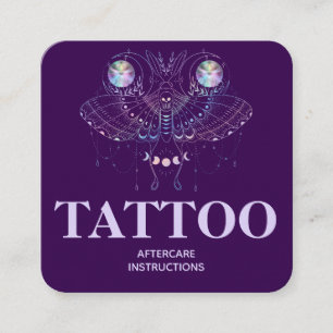 Carte De Visite Carré Instructions de suivi de tatouage de papillon céle