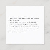 Carte De Visite Carré Instructions de suivi de tatouage de serpent Moder (Dos)