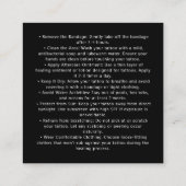 Carte De Visite Carré Instructions de suivi du tatouage de serpent (Dos)