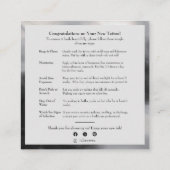 Carte De Visite Carré Instructions postérieures de tatouage d'encre noir (Dos)