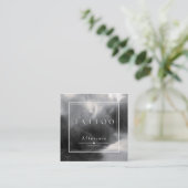 Carte De Visite Carré Instructions postérieures de tatouage d'encre noir (Debout devant)