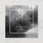 Carte De Visite Carré Instructions postérieures de tatouage d'encre noir (Devant)