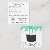 Carte De Visite Carré Instructions pour l'entretien des bougies Merci cl (Devant / Derrière)