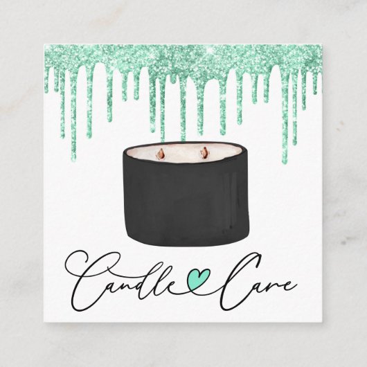 Carte De Visite Carré Instructions pour l'entretien des bougies Merci cl (Dos)