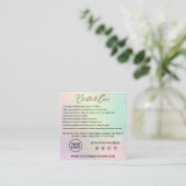 Carte De Visite Carré Instructions pour l'entretien des bougies Merci cl (Debout devant)