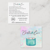 Carte De Visite Carré Instructions pour l'entretien des bougies / Soins (Devant / Derrière)