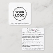 Carte De Visite Carré Instructions simples pour l'entretien des bougies (Devant / Derrière)