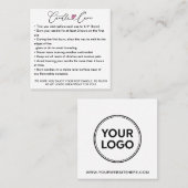 Carte De Visite Carré Instructions simples pour l'entretien des bougies  (Devant / Derrière)