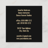 Carte De Visite Carré Instructrice de danse Danse en couple (Dos)