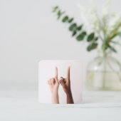 Carte De Visite Carré Interprète ASL professionnel (Debout devant)