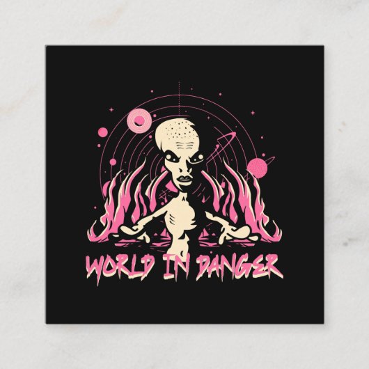 Carte De Visite Carré Invasion Alien (Devant)