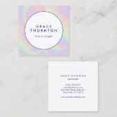 Carte De Visite Carré Iridescente arc-en-ciel Abstraite (Devant / Derrière)