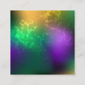 Carte De Visite Carré Iridescente mardi gras arrière - plan avec perles (Dos)