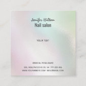 Carte De Visite Carré Iridescente perle goutte à goutte salon à ongles (Dos)