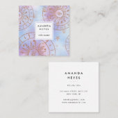 Carte De Visite Carré Iridescente Sun Reiki Master Chakra Energy Healeur (Devant / Derrière)