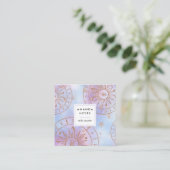 Carte De Visite Carré Iridescente Sun Reiki Master Chakra Energy Healeur (Debout devant)