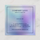 Carte De Visite Carré Irindécent chatoyant violet et arrière - plan bleu (Dos)