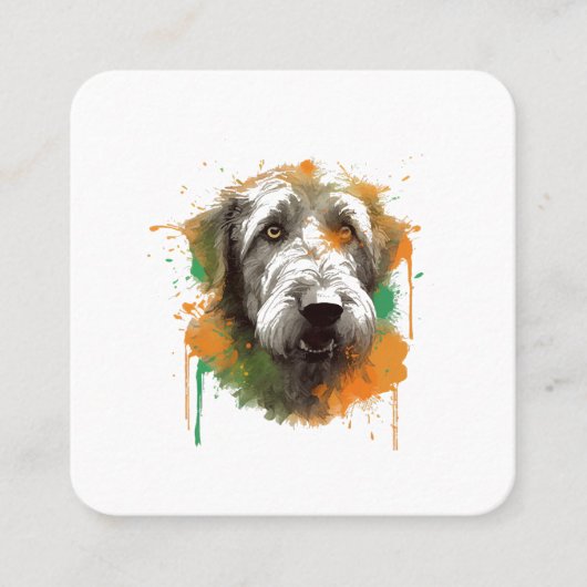 Carte De Visite Carré Irish Wolfhound (Devant)